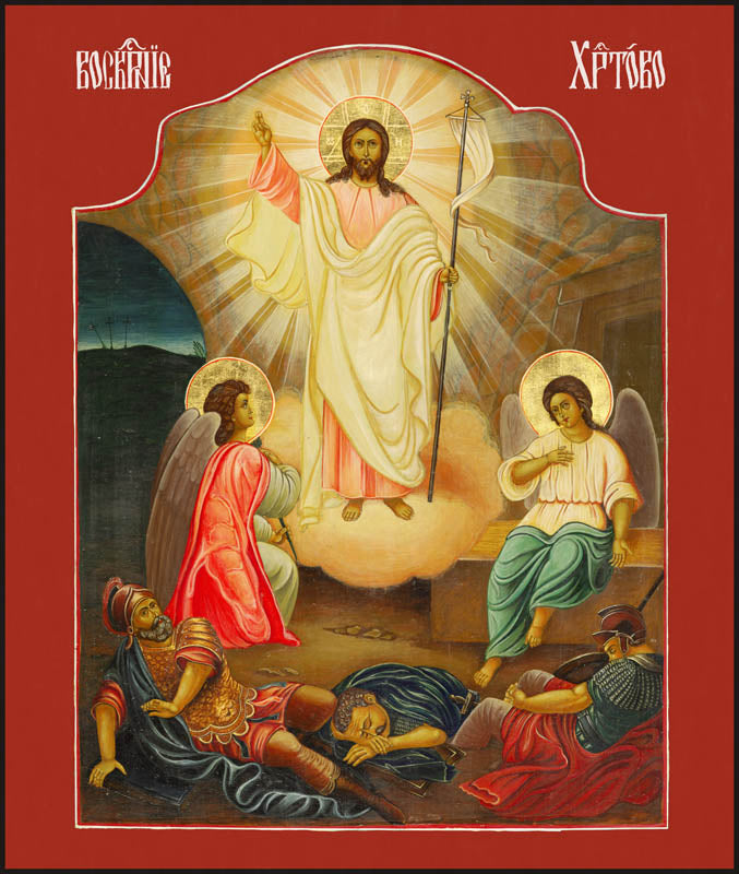 Resurrection Red Color Christ Resurrection Icon